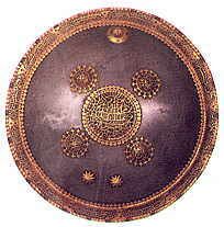 A Shield of damascene steel,  Mugal school, early 18th century AD