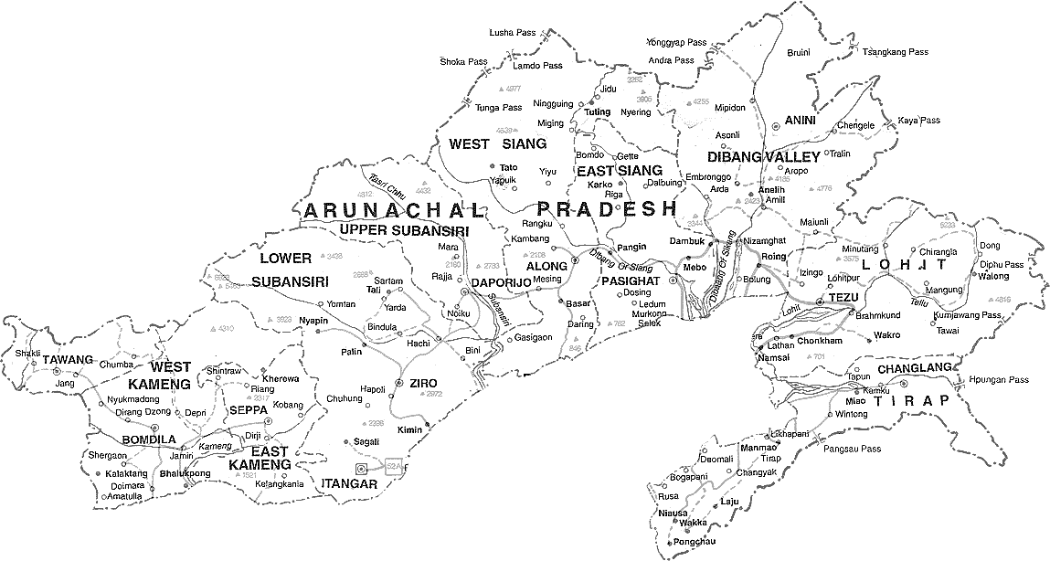 Map of Arunachal Pradesh