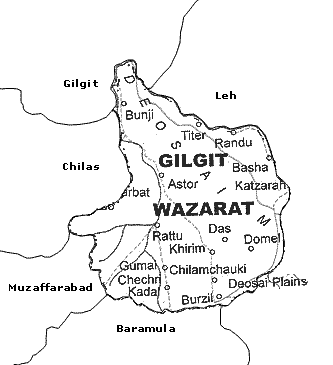 Map of Gilgit Wazarat
