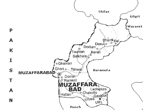 Map of Muzaffarabad