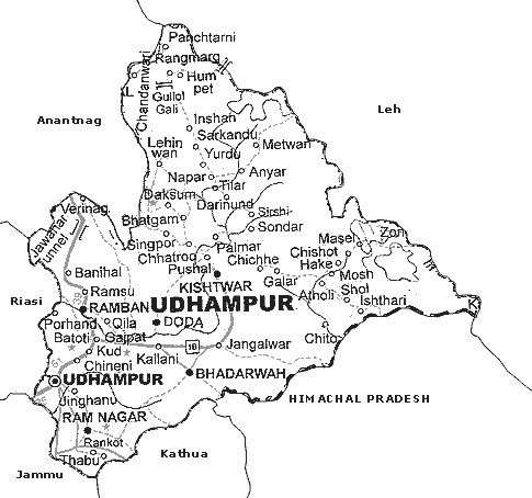 Map of Udhampur 