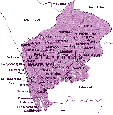 Map of Malappuram