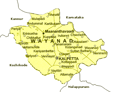 Map of Wayanad