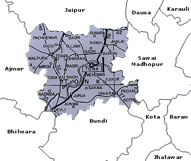 Map Of Tonk District Rajasthan Tonk Tourist Travel Road Political Maps Rajasthan
