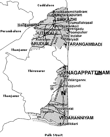 Map of Nagappattinam 