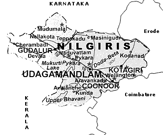 Map of Nilgiris