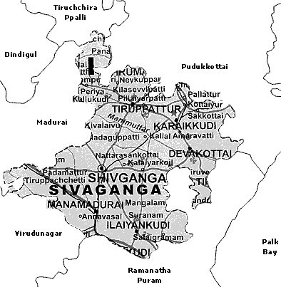 Map of Sivaganga