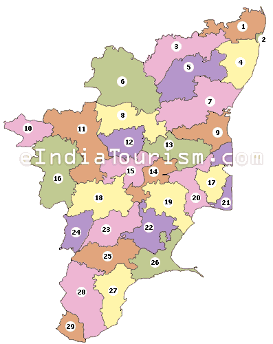 Map of Tamil Nadu