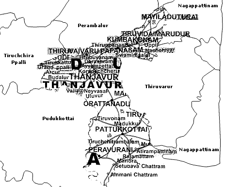 Map of Thanjavur