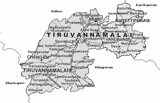 Map of Tiruvannamalai