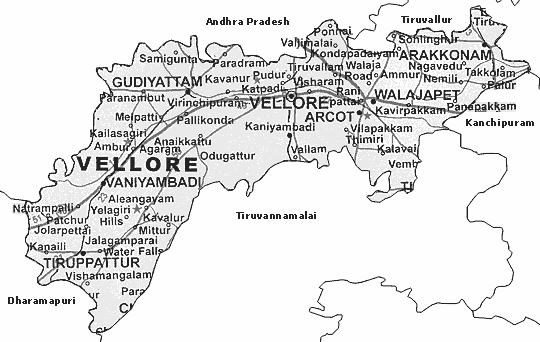 Map of Vellore