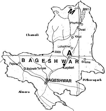 Map of Bageshwar