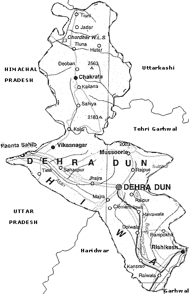 Map of Dehra Dun