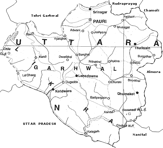 Map of Garhwal