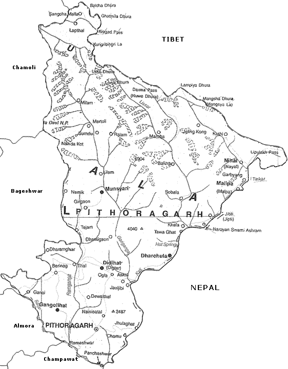 Map of Pithoragarh
