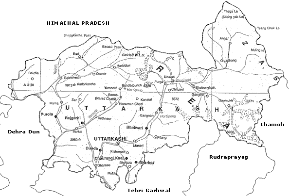 Map of Uttarkashi