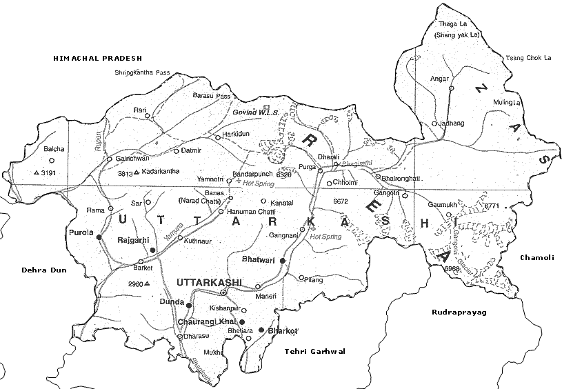 Map of Uttarkashi