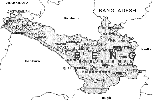 Map of Barddhaman