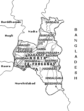 Map of North 24 Paragana