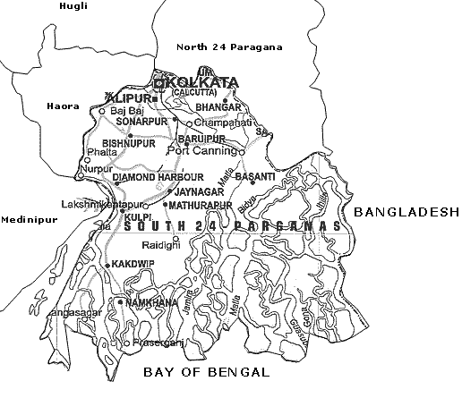 Map of South 24 Paragana